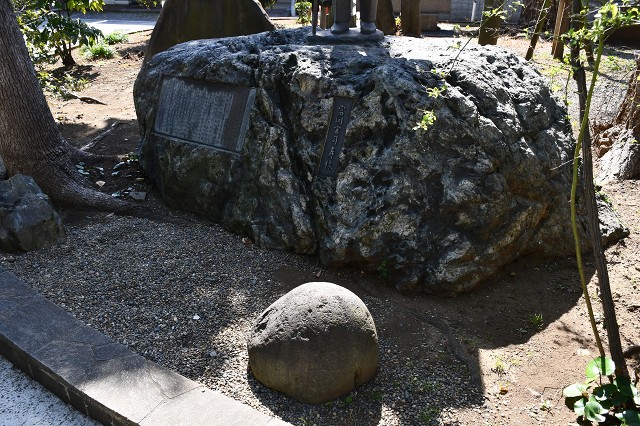 富岡宮司寿像前の石