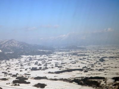 雪景色の庄内平野